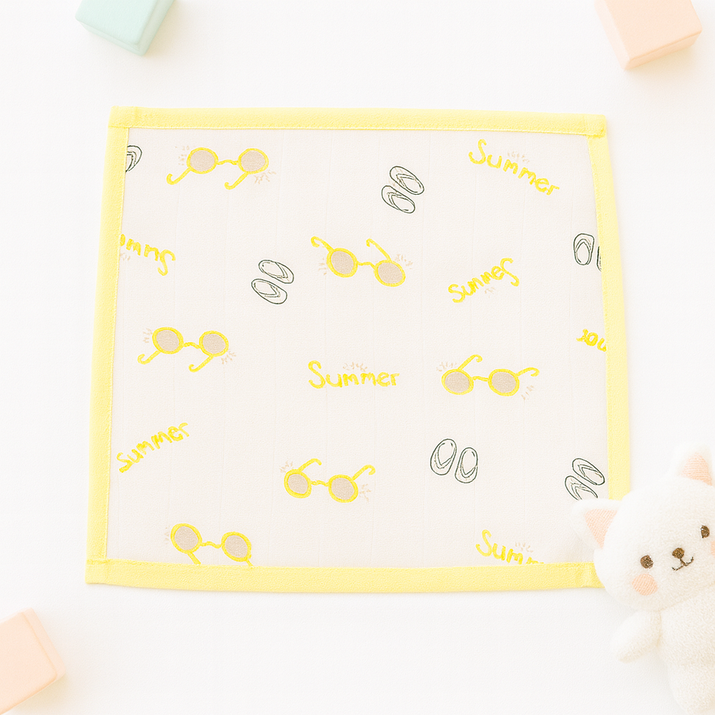 Muslin 2 Layer Baby Napkins | Soft Organic Cotton Cloths-Yellow summer code:NBE